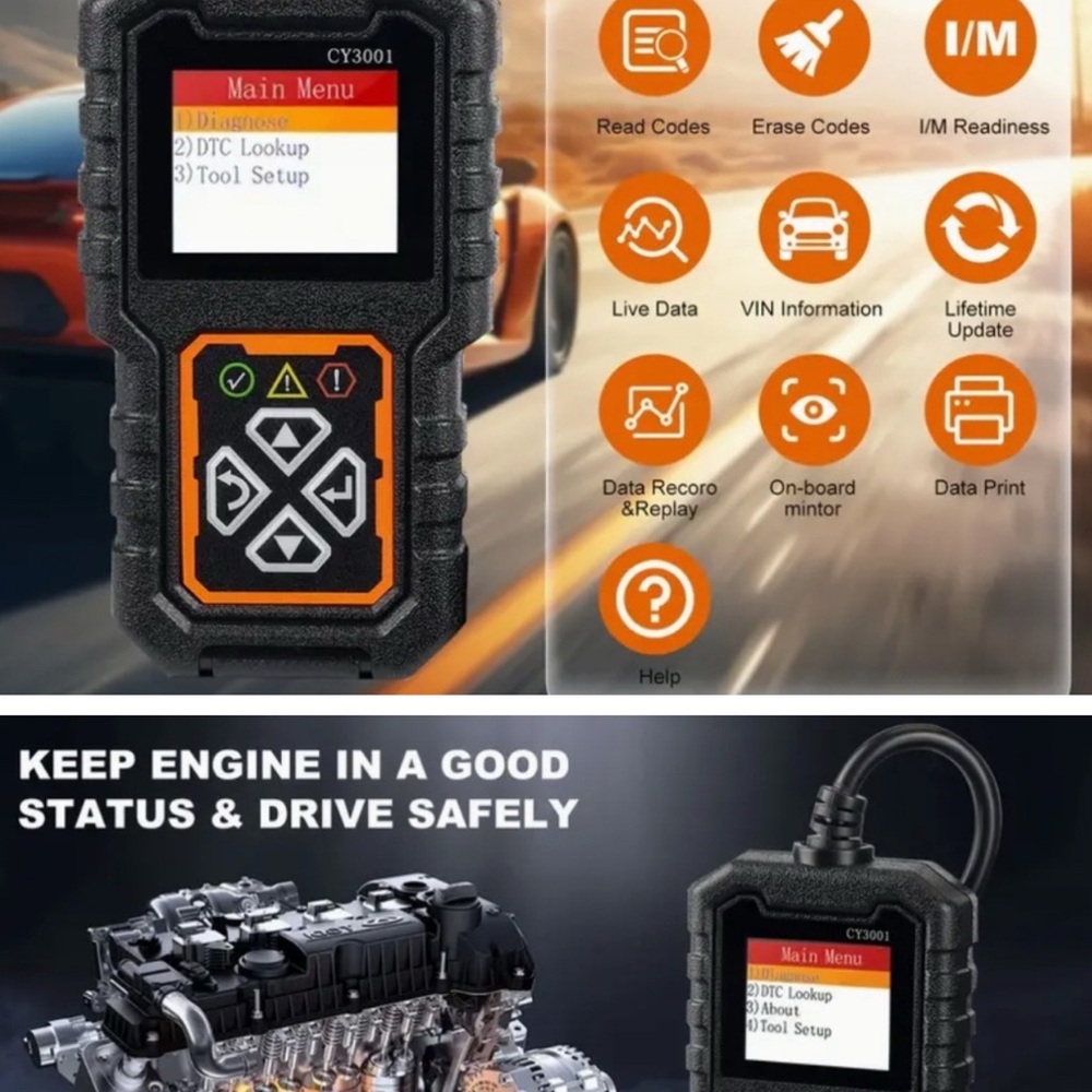 GoPro Black and Orange OBD2 Scanner